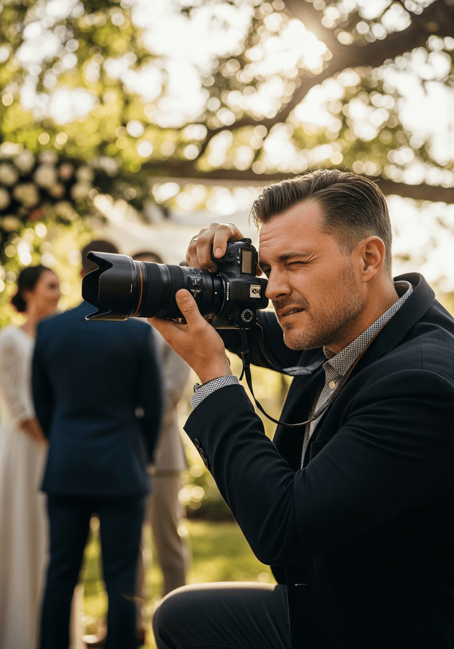 Wedding vendor at work